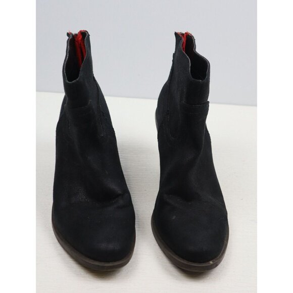 Women's Mossimo Black Ankle Boots Block Heel Zipper Booties Shoes Size 8 - Picture 3 of 6
